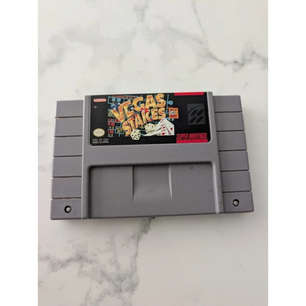 SNES Vegas Stakes Super Nintendo Cartridge Tested Working